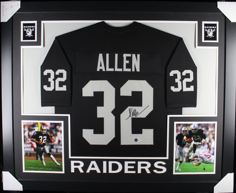 Marcus Allen framed autographed black jersey "Skyline Style"