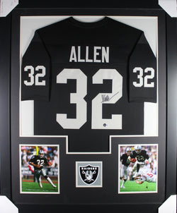 Marcus Allen framed autographed black jersey "Tower Style"
