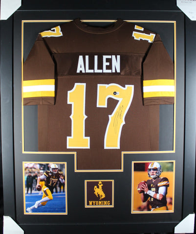 Josh Allen framed autographed college brown jersey "Tower Style"