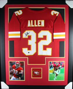 Marcus Allen framed autographed red jersey "Tower Style"
