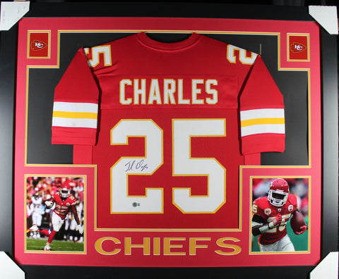 Jamaal Charles framed autographed red jersey "Skyline Style"