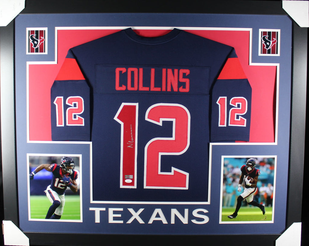 Nico Collins framed autographed color rush jersey 