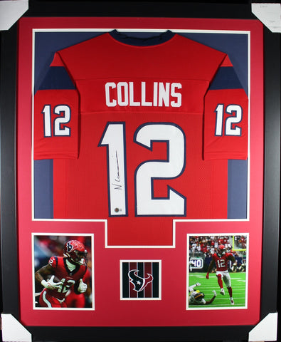 Nico Collins framed autographed red jersey "Tower Style"