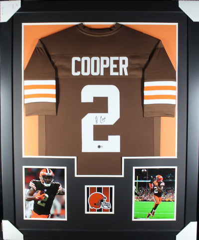Amari Cooper framed autographed brown jersey "Tower Style"