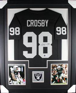 Maxx Crosby framed autographed black jersey "Tower Style"