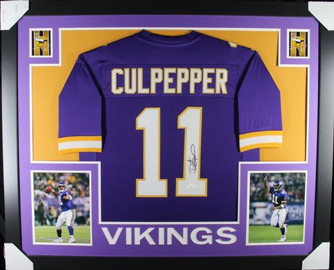Daunte Culpepper framed autographed purple jersey "Skyline Style"