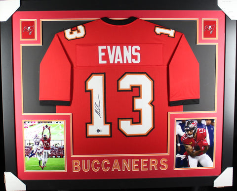 Mike Evans framed autographed red jersey "Skyline Style"