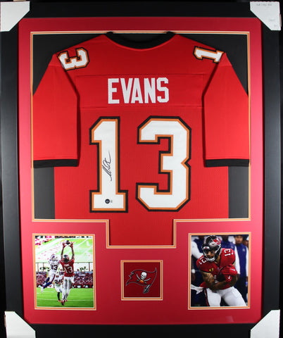 Mike Evans framed autographed red jersey "Tower Style"