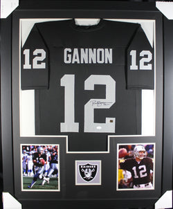 Rich Gannon framed autographed black jersey "Tower Style"