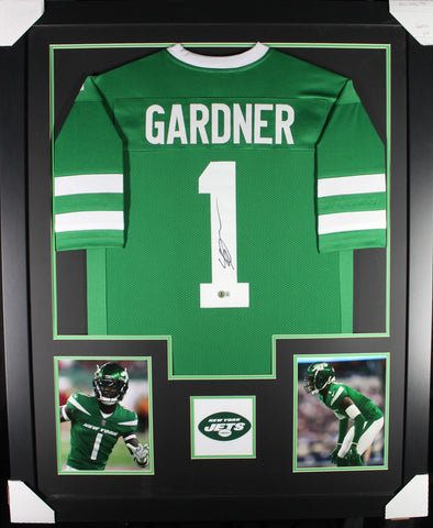 Ahmad "Sauce" Gardner framed autographed green jersey "Tower Style"