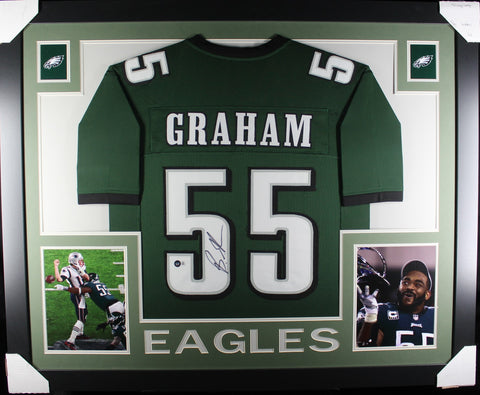 Brandon Graham framed autographed green jersey "Skyline Style"