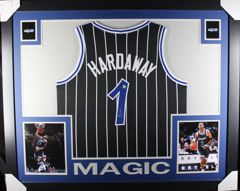 Penny Hardaway framed autographed black jersey "Skyline Style"