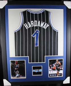 Penny Hardaway framed autographed black jersey "Tower Style"