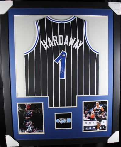 Penny Hardaway framed autographed black jersey "Tower Style"