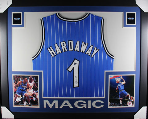 Penny Hardaway framed autographed blue jersey "Skyline Style"