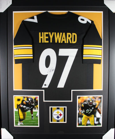 Cameron Heyward framed autographed black jersey "Tower Style"