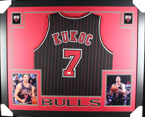 Tony Kukoc framed autographed black pin-stripe jersey "Skyline Style"
