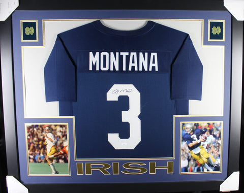 Joe Montana framed autographed blue jersey "Skyline Style"