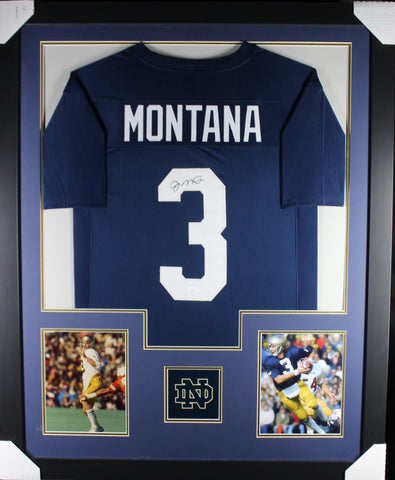 Joe Montana framed autographed blue jersey "Tower Style"