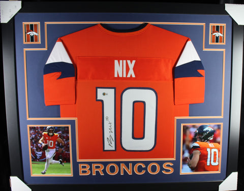 Bo Nix framed autographed orange jersey "Skyline Style"