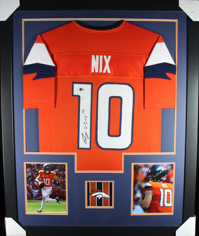 Bo Nix framed autographed orange jersey "Tower Style"