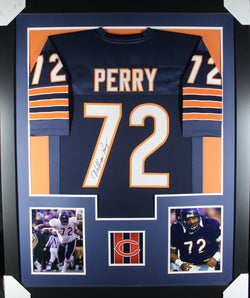 William Perry framed autographed navy jersey "Tower Style"