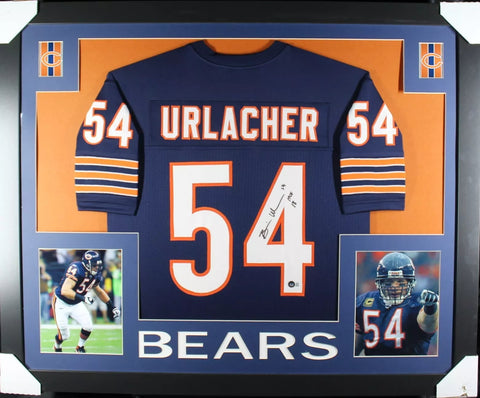 Brian Urlacher framed autographed blue jersey "Skyline Style"