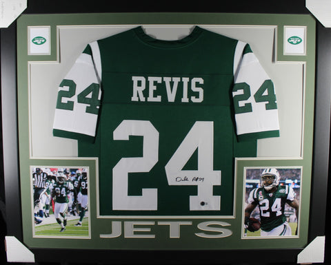 Darrelle Revis framed autographed green jersey "Skyline Style"