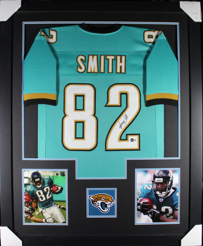 Jimmy Smith framed autographed teal jersey "Tower Style"