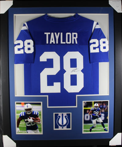 Jonathan Taylor framed autographed blue jersey "Tower Style"
