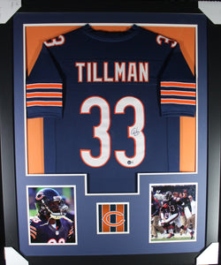 Charles Tillman framed autographed navy jersey "Tower Style"