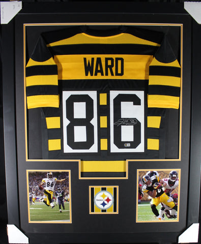Hines Ward framed autographed bumblebee jersey "Tower Style"