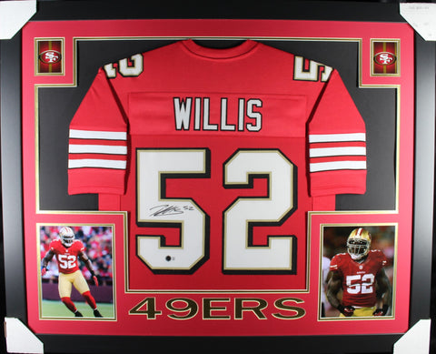 Patrick Willis framed autographed red jersey "Skyline Style"
