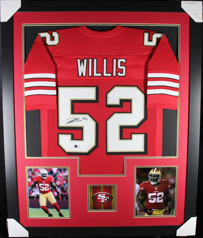 Patrick Willis framed autographed red jersey "Tower Style"
