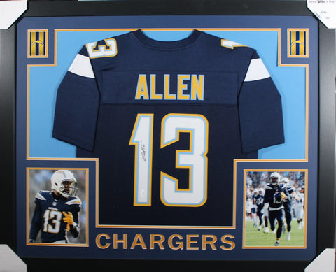 Keenan Allen framed autographed dark blue jersey "Skyline Style"