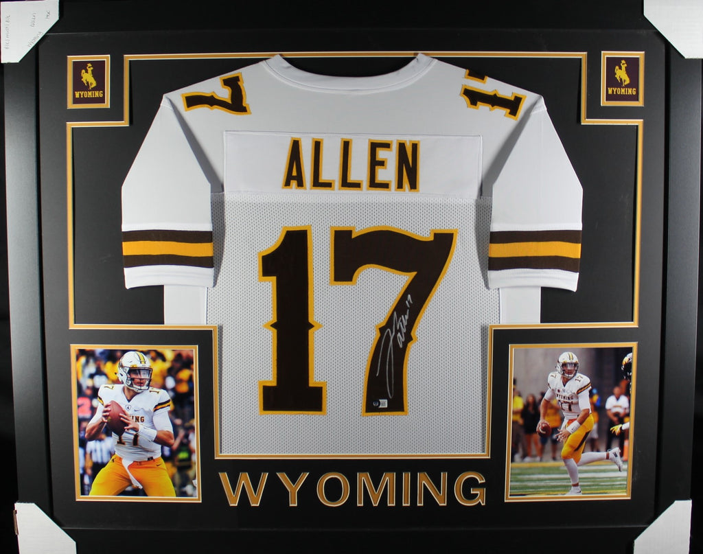 Josh Allen Autograph Jersey Nike Blue Framed 37x45 - New England Picture