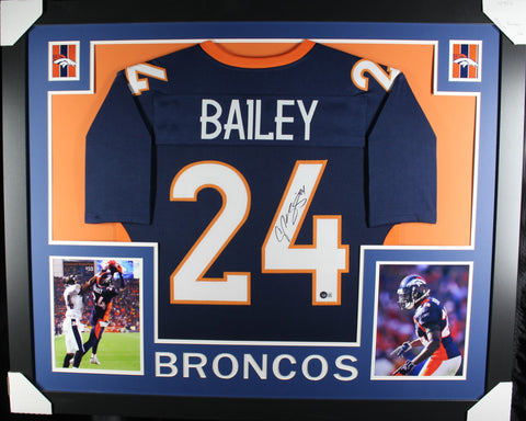 Champ Bailey framed autographed blue jersey "Skyline Style"
