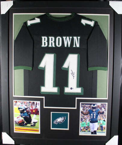 AJ Brown framed autographed black jersey "Tower Style"
