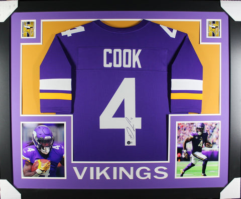 Dalvin Cook framed autographed purple jersey "Skyline Style"