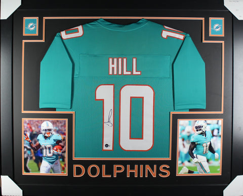Tyreek Hill framed autographed teal jersey "Skyline Style"