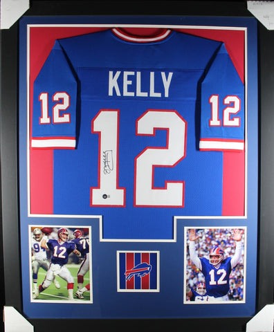 jim-kelly-framed-autographed-blue-jersey