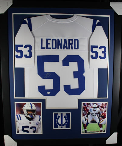 Shaquille Leonard framed autographed white jersey "Tower Style"