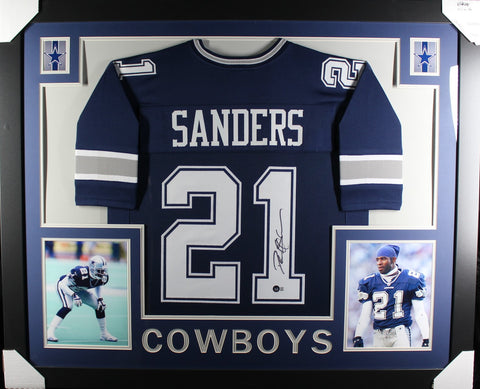 deion-sanders-framed-autographed-blue-jersey