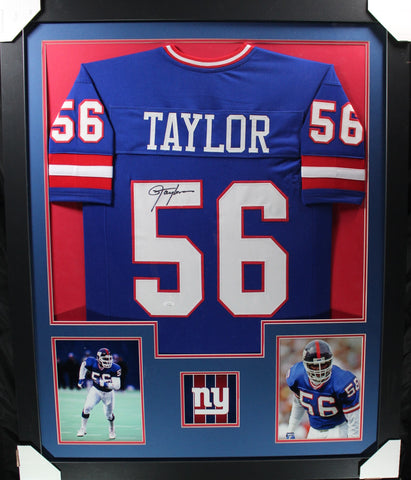 lawrence-taylor-framed-autographed-blue-jersey