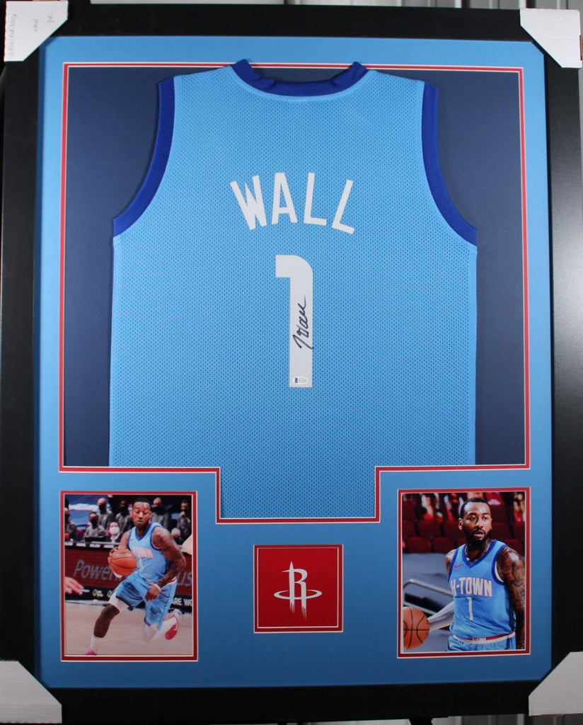 john-wall-framed-autographed-blue-jersey – Midwest Memorabilia
