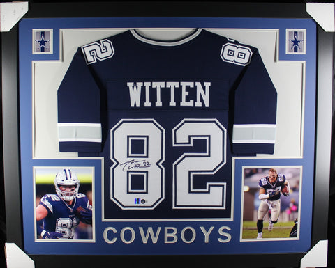 Jason Witten framed autographed blue jersey "Skyline Style"