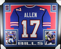 Josh Allen framed autographed blue jersey "Skyline Style"