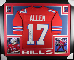 Josh Allen framed autographed red jersey "Skyline Style"