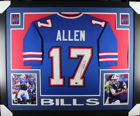 Josh Allen framed autographed blue jersey "Skyline Style"