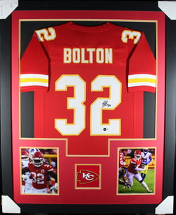 Nick Bolton framed autographed red jersey